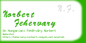 norbert fehervary business card